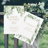 Botanisches Grün Gold Text Weißes Brautparty Einladung