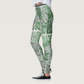 Botanisches Grün & Graues Leaf Leggings (Links)