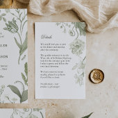 Botanisches Grün - Hochzeitskarte - Vintag Begleitkarte