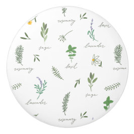 Botanisches Grün Keramikknauf