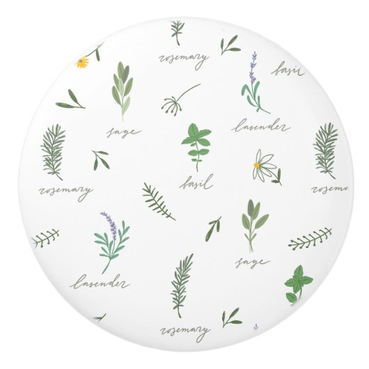 Botanisches Grün Keramikknauf (Vorderseite)