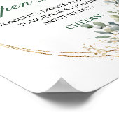 Botanisches Grün Open Bar Schild Gold Laub (Ecke)