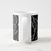 Botanisches Grün, Schwarz-Weiß-Monogramm Jumbo-Tasse (Rückseite)