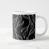 Botanisches Grün, Schwarz-Weiß-Monogramm Jumbo-Tasse (Rechts)