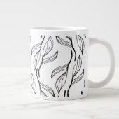 Botanisches Grün, Schwarz-Weiß-Monogramm Jumbo-Tasse (Rechts)