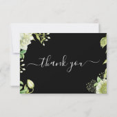 Botanisches Grün Script Beerdigung Danke Karte (Rückseite)