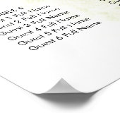 Botanisches Grün- und Goldkristall-Hochzeitplakat Poster (Ecke)