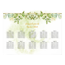 Botanisches Grün- und Goldkristall-Hochzeitplakat