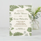 Botanisches Grün-WaldBrautparty laden ein Einladung (Stehend Vorderseite)