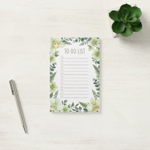 Botanisches Grün Wasserfarben To-Do-Liste Notizblo Post-it Klebezettel