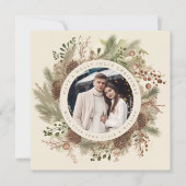 Botanisches Grün Weihnachten Foto Schwarzer Platz (Vorderseite)