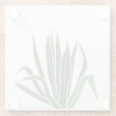 Botanisches Grünblatt Glasuntersetzer (Rückseite)