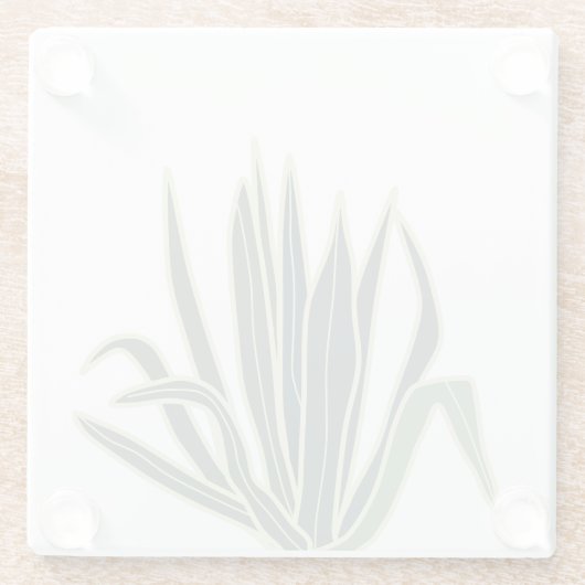 Botanisches Grünblatt Glasuntersetzer (Rückseite)