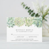 Botanisches grünes Abendessen RSVP Karte (Stehend Vorderseite)