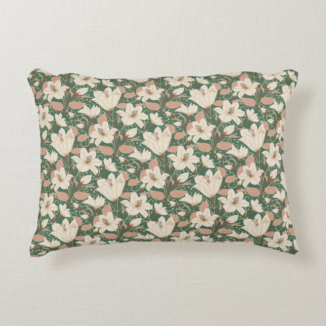 Botanisches grünes, bläsernes Muster Dekokissen (Vorderseite)