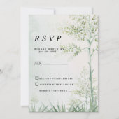 Botanisches grünes Blatt Blumenblättrige rustikale Einladung (Vorderseite)