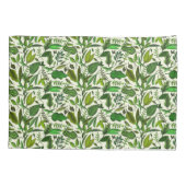 Botanisches Grünes Blätter Foliage Muster Mit Mono Kissenbezug (Rückseite)