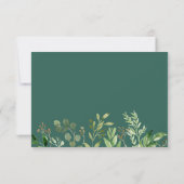 Botanisches grünes Blätter Hochzeitsempfang Einladung (Rückseite)