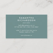 Botanisches grünes Blätter Wasserfarbe Visitenkarte (Rückseite)