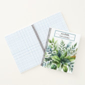 Botanisches grünes Blätter Wasserfarben Notizblock (Innenseite)