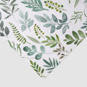 Botanisches grünes Blätter Wasserfarbmuster  Seidenpapier (Detail)