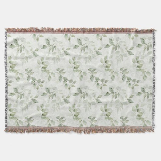 Botanisches grünes Blattmuster Decke (Vorderseite)