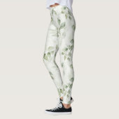 Botanisches grünes Blattmuster  Leggings (Links)