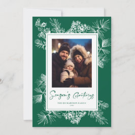 Botanisches Grünes Foto Feiertagskarte