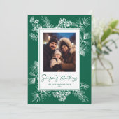Botanisches Grünes Foto Feiertagskarte (Stehend Vorderseite)