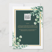 Botanisches Grünes Gold Einladung Emerald (Rückseite)