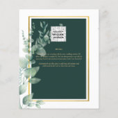 Botanisches Grünes Gold Einladung Emerald Flyer (Hinten)