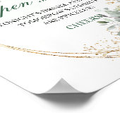 Botanisches grünes Gold Open Bar Tischschild Poster (Ecke)