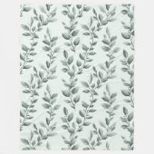 Botanisches grünes Leaf-Muster gemütlich Fleecedecke (Vorderseite)