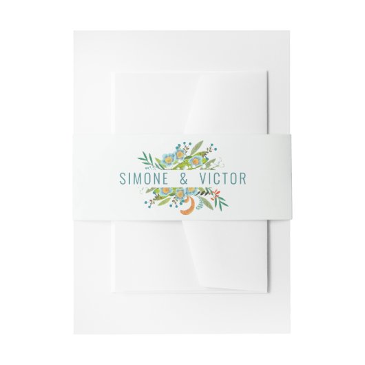 Botanisches grünes Lilly der Blumenzettelhochzeit Einladungsbanderole (Vorderseite Beispiel)