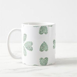 Botanisches grünes Ornament, nahtloses Wasserfarbe Kaffeetasse