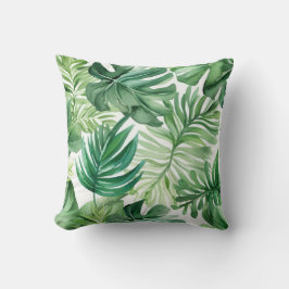 Botanisches grünes tropisches Monsterra-Blätter Kissen