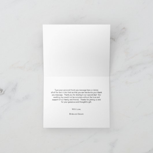 Botanisches grünes Wasserfarbenwasser Dankeskarte (Innenseite)