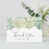 Botanisches grünes Wasserfarbenwasser Dankeskarte (Stehend Vorderseite)