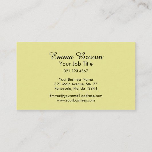 Botanisches Grünfoliendesign Wasserfarben Visitenkarte (Rückseite)