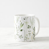 Botanisches Grünmuster Kaffeetasse (VorderseiteRechts)