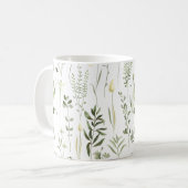 Botanisches Grünmuster Kaffeetasse (Vorderseite Links)