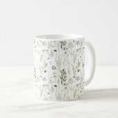 Botanisches Grünmuster Kaffeetasse (VorderseiteRechts)