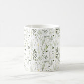 Botanisches Grünmuster Kaffeetasse (Mittel)
