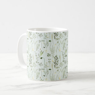 Botanisches Grünmuster Kaffeetasse