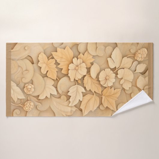 Botanisches Handtuch in warmen, neutralen Farbtöne Badehandtuch (Badehandtuch)