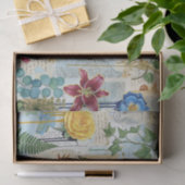 Botanisches Handwerk-Collage-Tissue Seidenpapier (Geschenk)