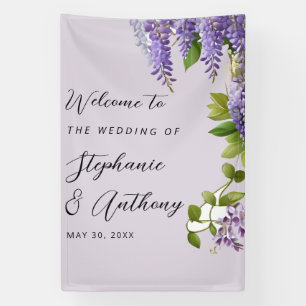 Botanisches Hängen Lila Wisteria Wedding Banner