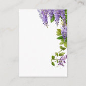 Botanisches Hängen Lila Wisteria Wedding Begleitkarte (Rückseite)