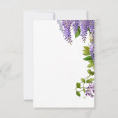 Botanisches Hängen Lila Wisteria Wedding Dankeskarte (Rückseite)