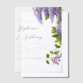 Botanisches Hängen Lila Wisteria Wedding Pergament Einladungen (Versetzt)